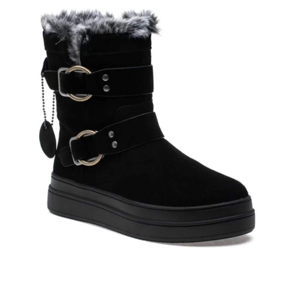 J/Slides Women's NELLY Black Waterproof Suede. Sz: 7.5